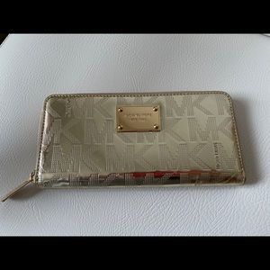 MK long golden wallet